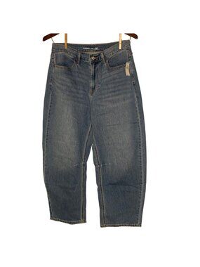 Old Navy High Rise Wow Barrel Leg Jeans Blue Sz 10